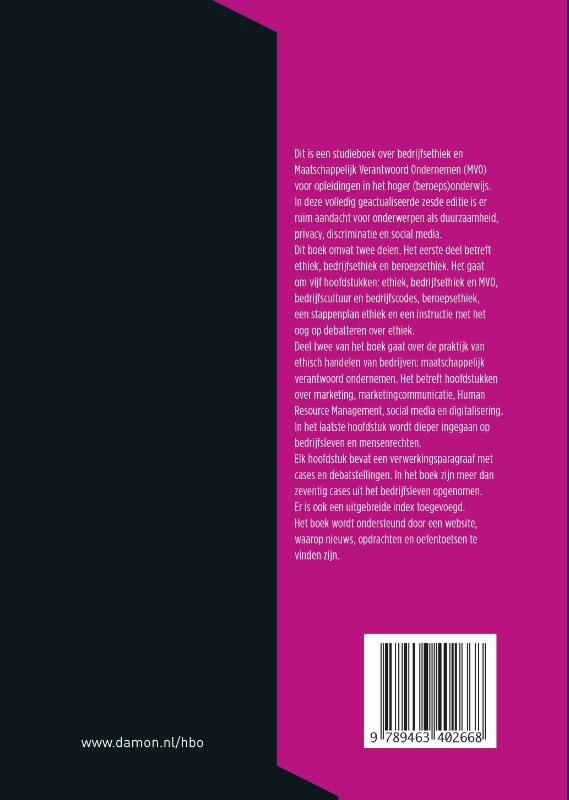 Bedrijfsethiek en MVO voor hoger onderwijs achterkant