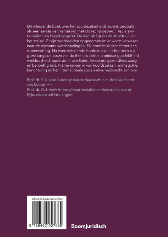 Socialezekerheidsrecht in kort bestek / HBO-reeks achterkant