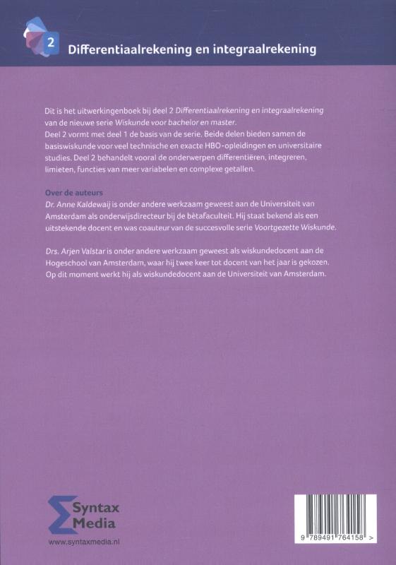 Differentiaalrekening en integraalrekening / Uitwerkingen / Wiskunde voor bachelor en master / 2 achterkant