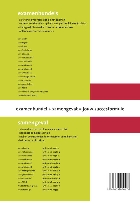 Geschiedenis / Vwo / Samengevat achterkant