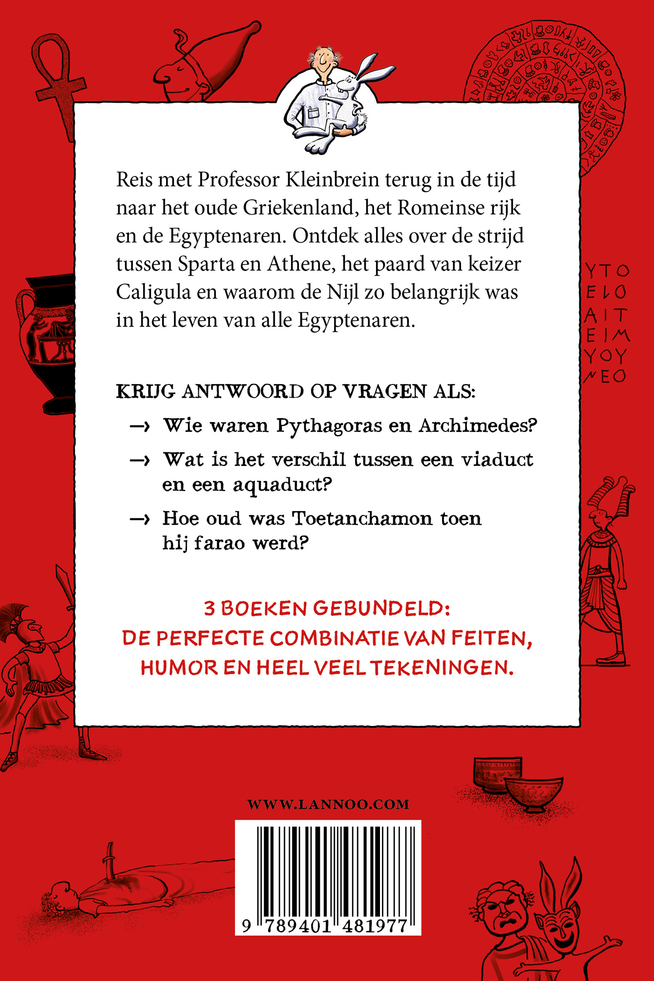 Wonderlijke weetjes over de oude Grieken, Romeinen en Egyptenaren / Professor Kleinbrein achterkant