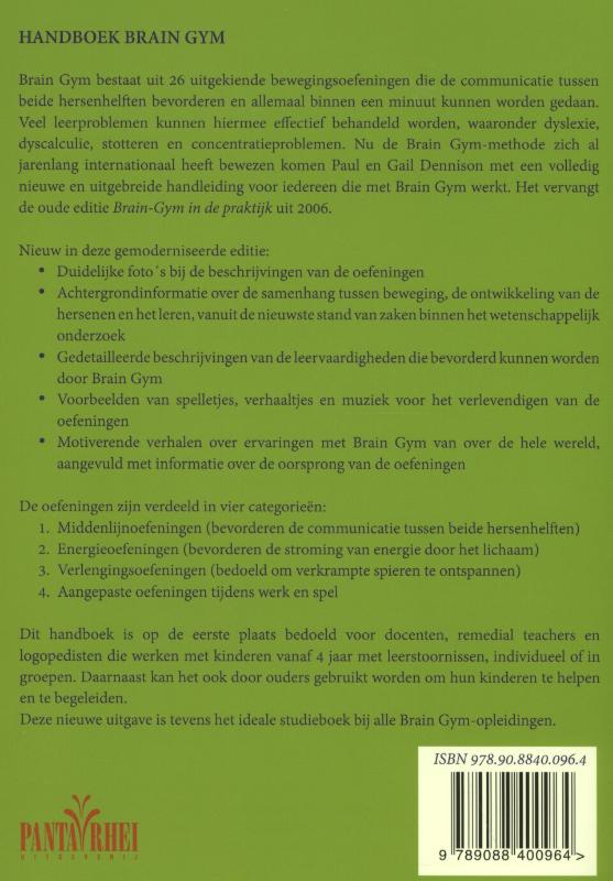 Handboek brain gym achterkant