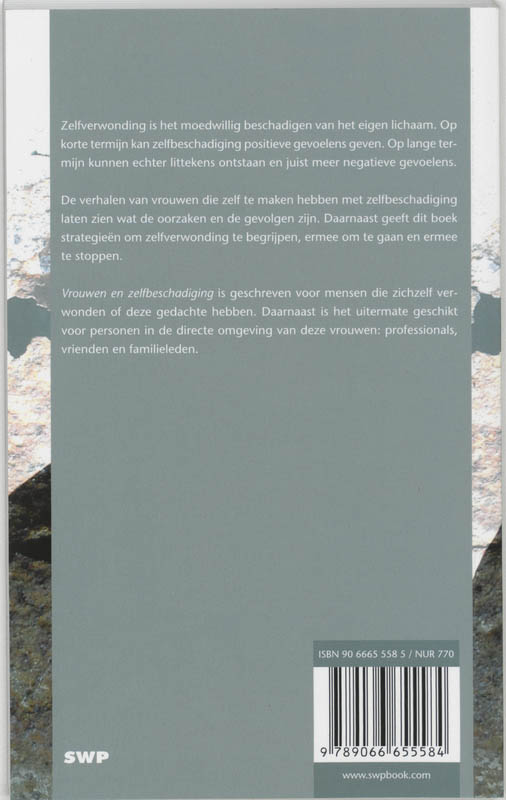 Vrouwen en zelfbeschadiging achterkant