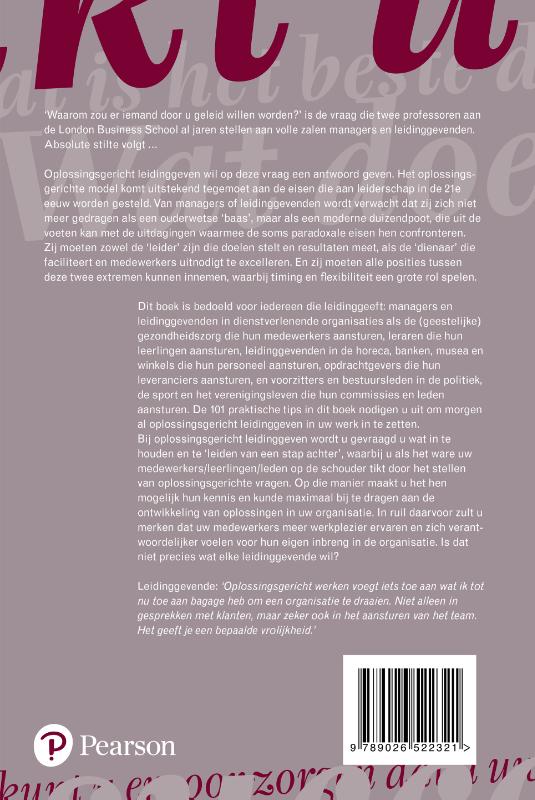 Oplossingsgericht leidinggeven achterkant