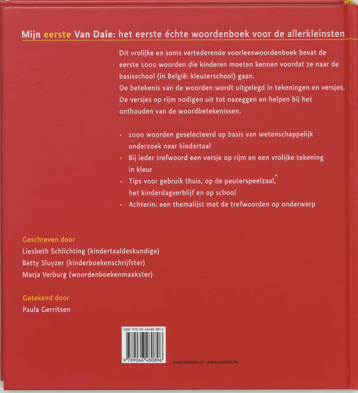 Mijn eerste Van Dale / Van Dale Kinderwoordenboeken achterkant