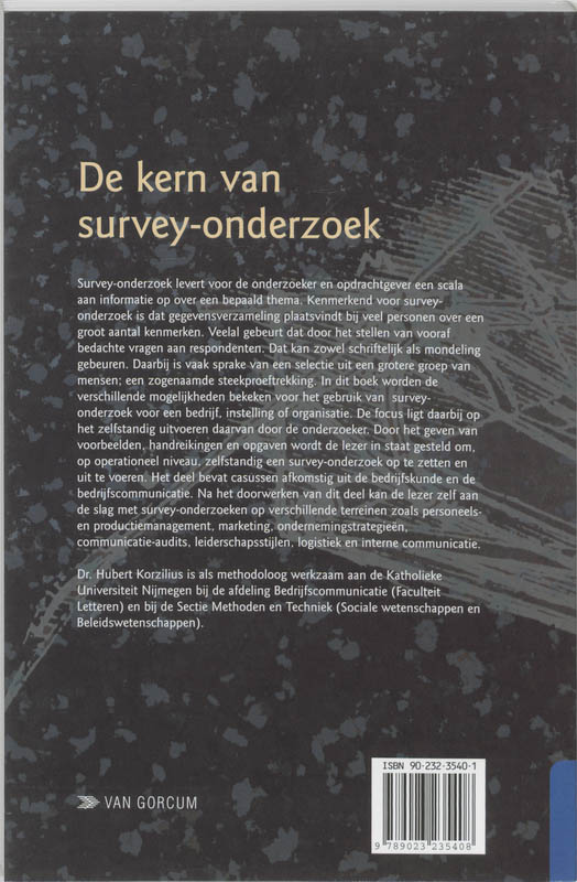 De kern van organisatieonderzoek  -   De kern van survey-onderzoek achterkant