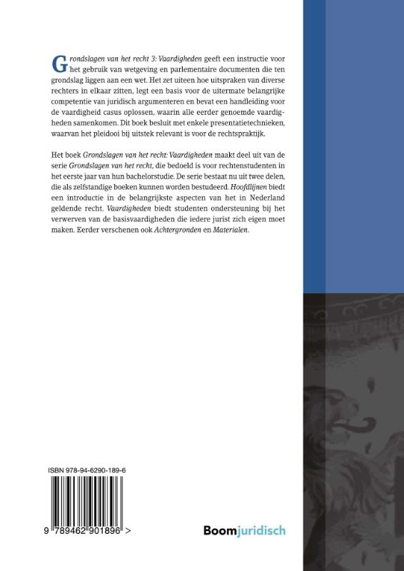 Grondslagen van het recht / 3 Vaardigheden / Boom Juridische studieboeken achterkant