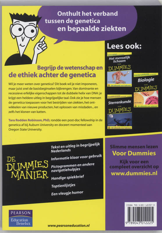 Genetica voor Dummies / Voor Dummies achterkant