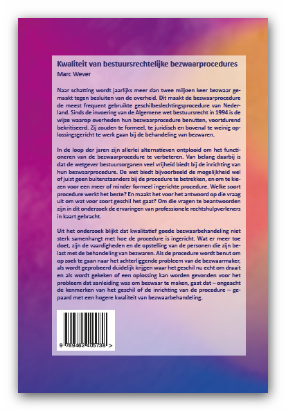 Kwaliteit van bestuursrechtelijke bezwaarprocedures achterkant