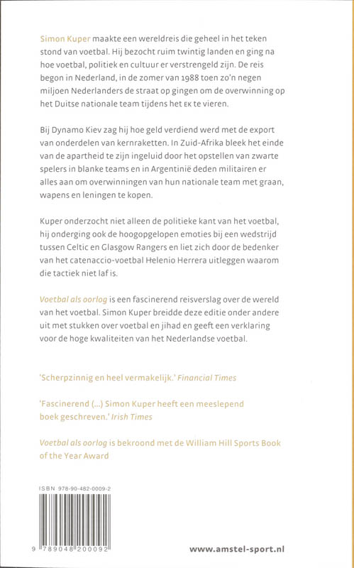 Voetbal Als Oorlog achterkant