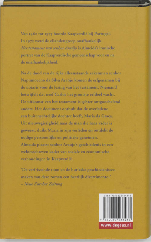 Het testament van senhor Araujo achterkant