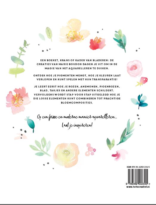Bloemen aquarelleren achterkant