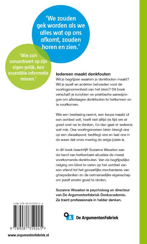 Helder denken - Hoe we onszelf voor de gek houden achterkant