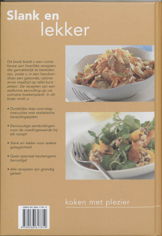 Koken met plezier / Gezond en slank / Koken met plezier achterkant