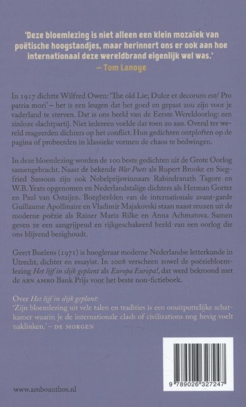 De 100 beste gedichten van de eerste wereldoorlog achterkant