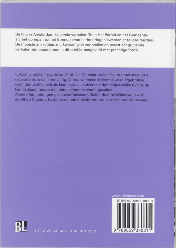 De Pijp / Bibliotheek van Amsterdamse herinneringen / 6 achterkant