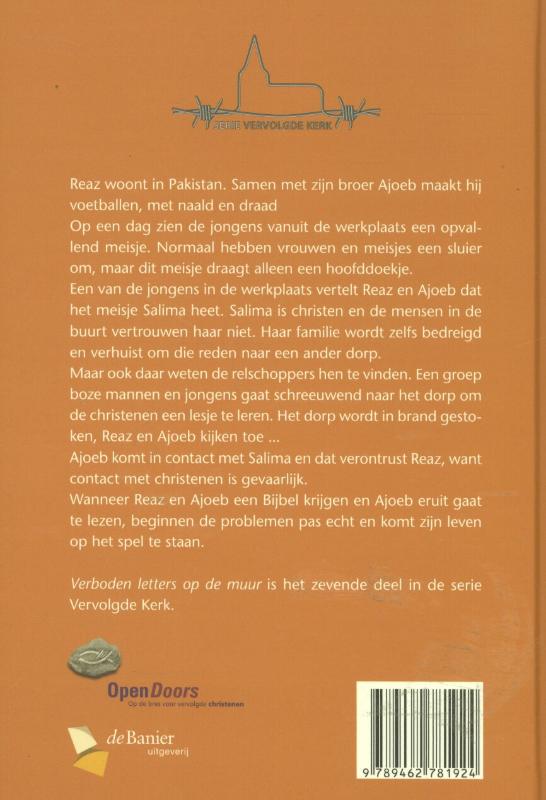 Verboden letters op de muur achterkant
