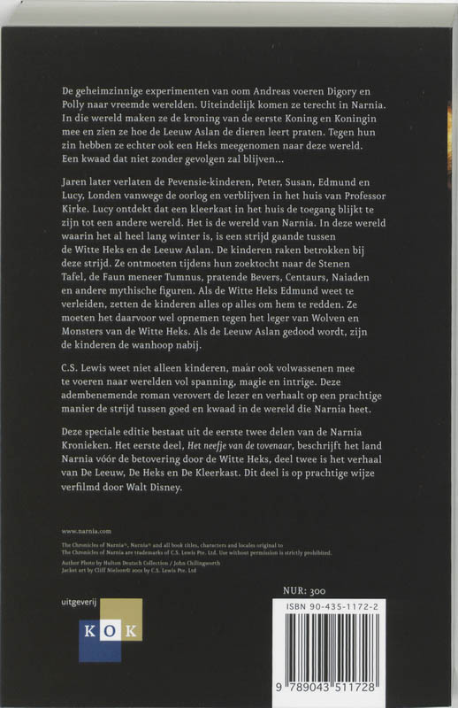 De leeuw, de heks en de kleerkast, voorafgegaan door Het neefje van de tovenaar / De kronieken van Narnia / 1-2 achterkant
