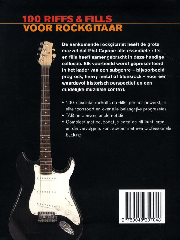 100 riffs & fills voor rockgitaar achterkant