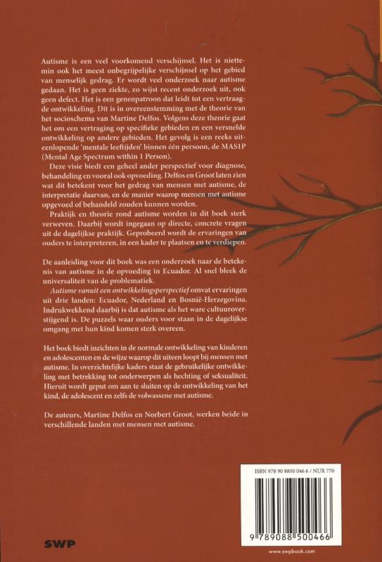 Autisme vanuit een ontwikkelingsperspectief / PICOWO reeks achterkant