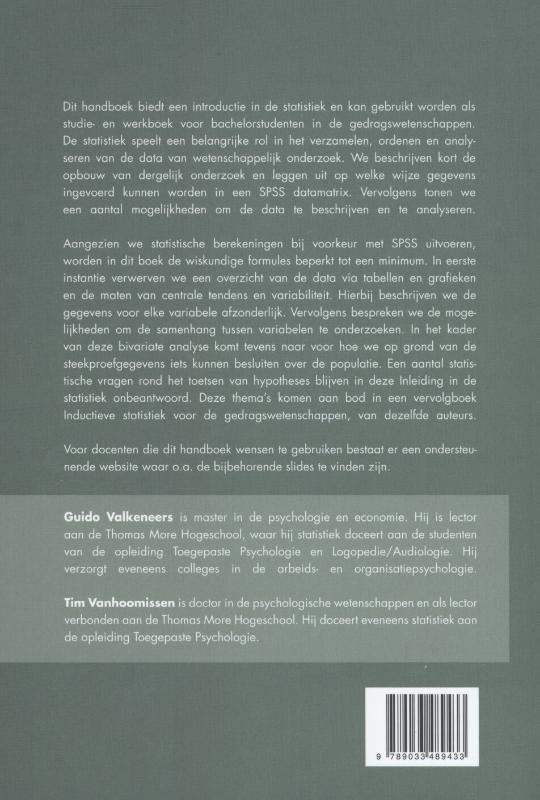 Inleiding statistiek voor de gedragswetenschappen met SPSS achterkant