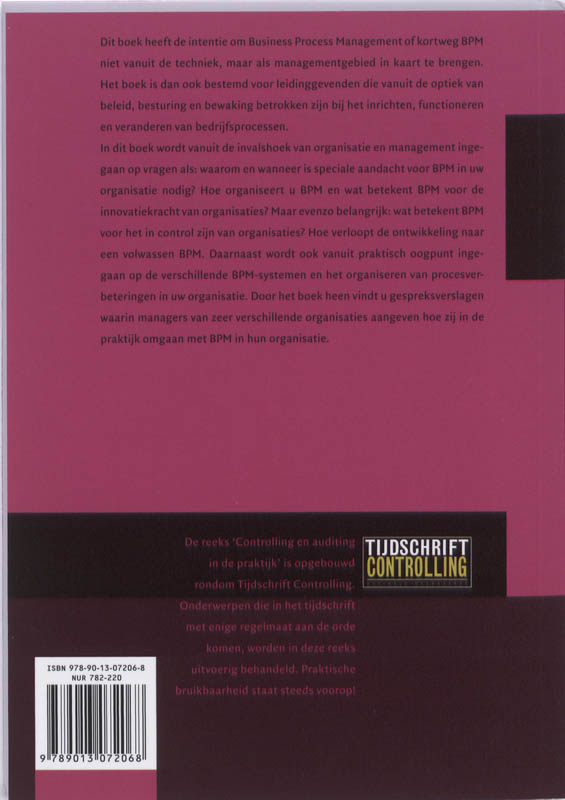 Controlling & auditing in de praktijk 93 -   Business Process Management achterkant