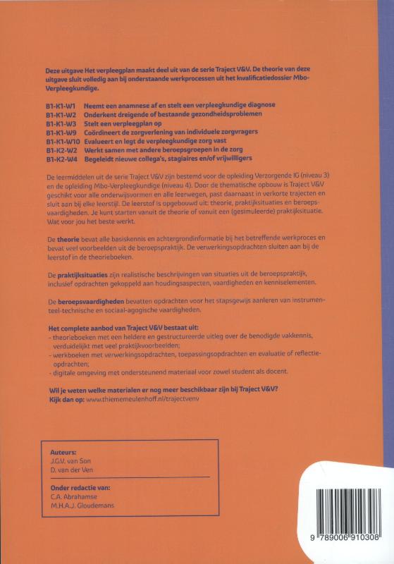Het verpleegplan / niveau 4 / Theorieboek / Traject V&V achterkant