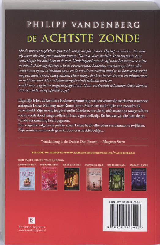 De achtste zonde achterkant