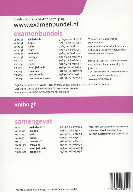 Economie / Vmbo gt 2014/2015 / Examenbundel achterkant