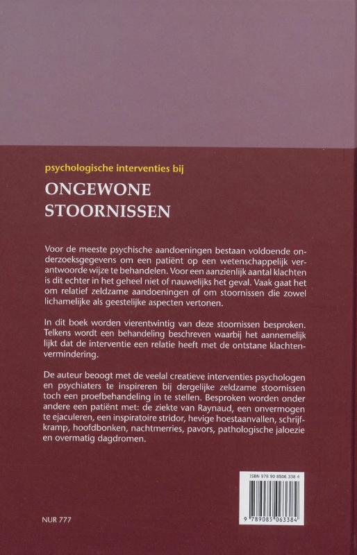 Psychologische interventies bij ongewone stoornissen achterkant