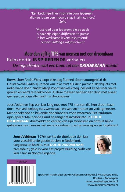 Doe je droombaan! achterkant