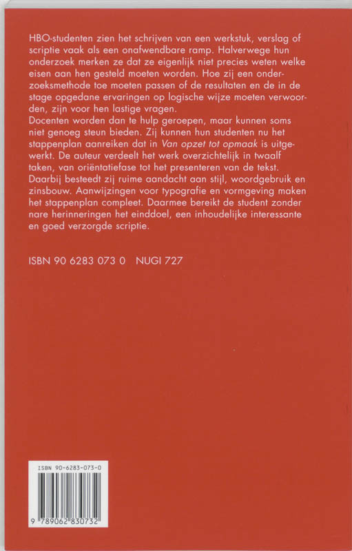 Van opzet tot opmaak achterkant