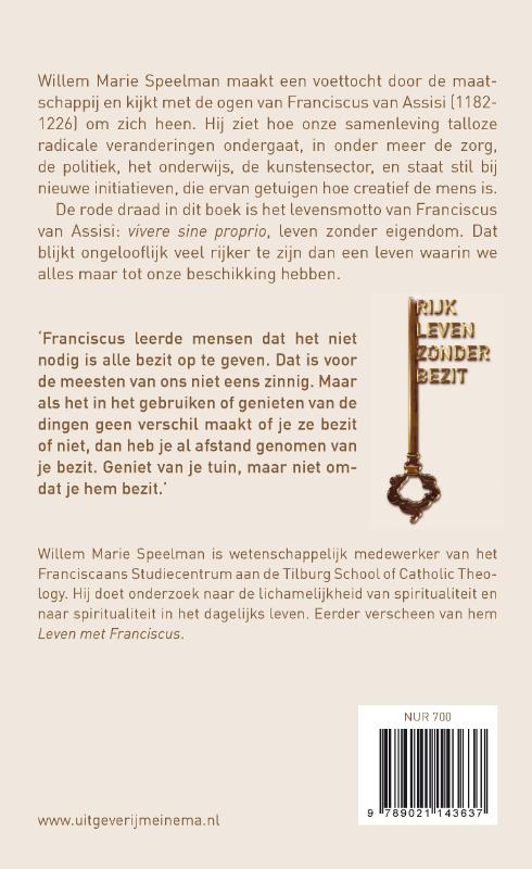 Rijk leven zonder bezit achterkant