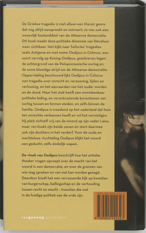 De vloek van Oedipus  achterkant
