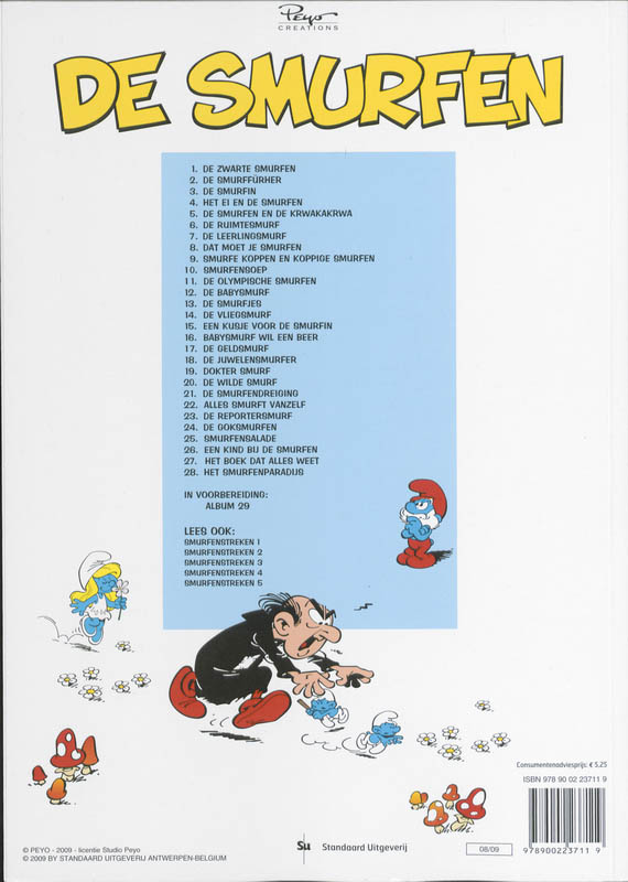 De Smurfen 28 het smurfenparadijs achterkant
