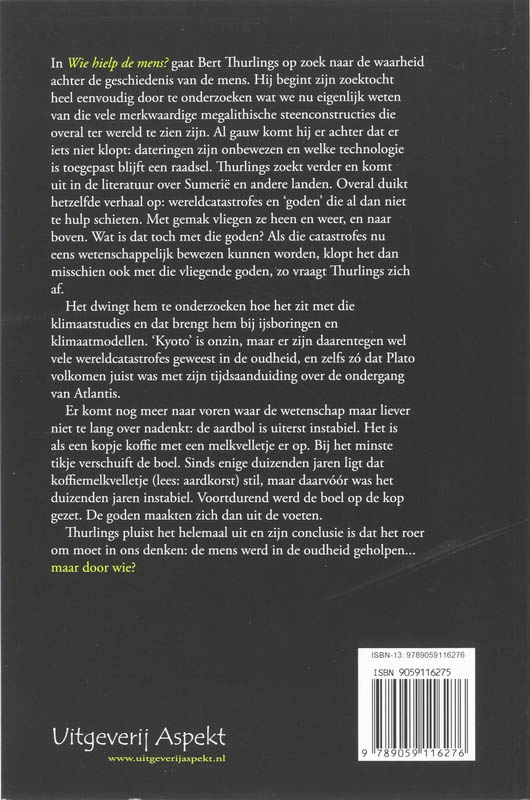 Wie hielp de mens? achterkant