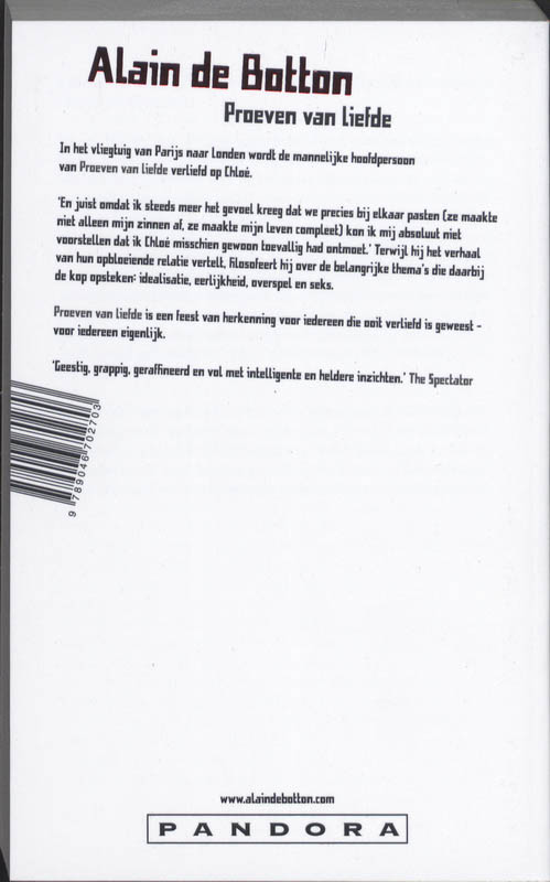 Proeven van liefde achterkant