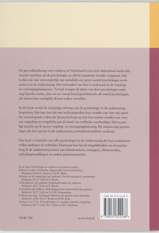 Psychologie in de ouderenzorg achterkant