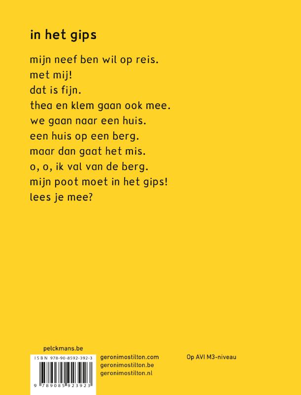 In het gips achterkant