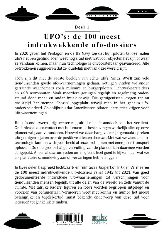 UFO’s: de 100 meest indrukwekkende ufo-dossiers achterkant