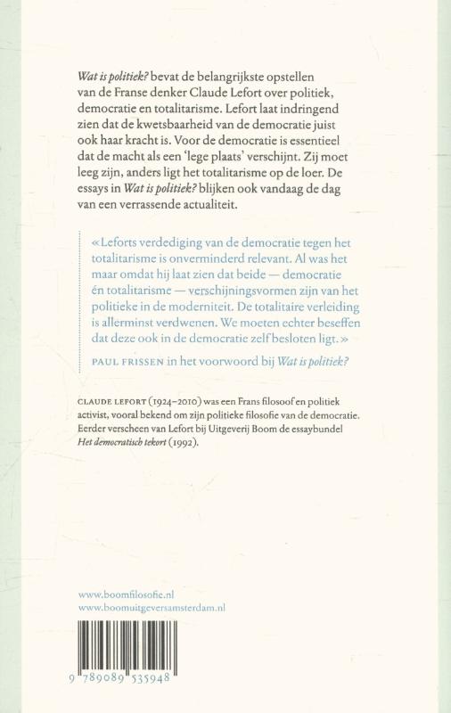 Wat is politiek? / Boom klassiek achterkant