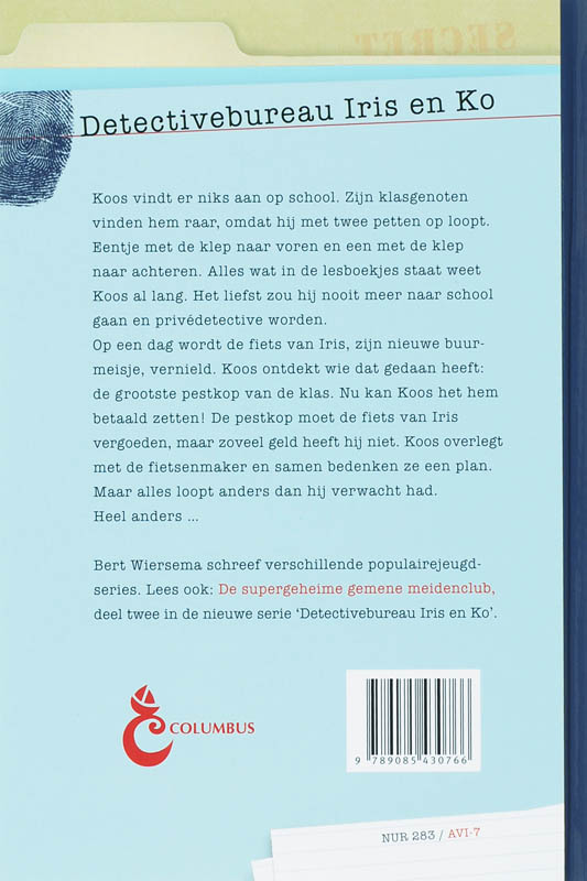De ontmaskering van de fietsenvernieler / Detectivebureau Iris en Ko achterkant