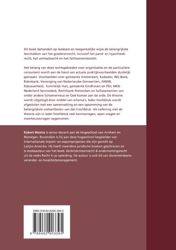 Recht in je opleiding  -   Goederenrecht achterkant