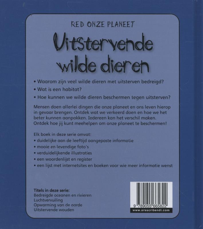 Uitstervende wilde dieren / Red onze planeet achterkant