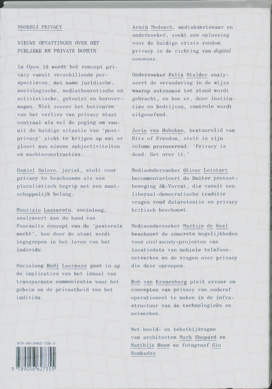 Open 19 / Voorbij Privacy achterkant