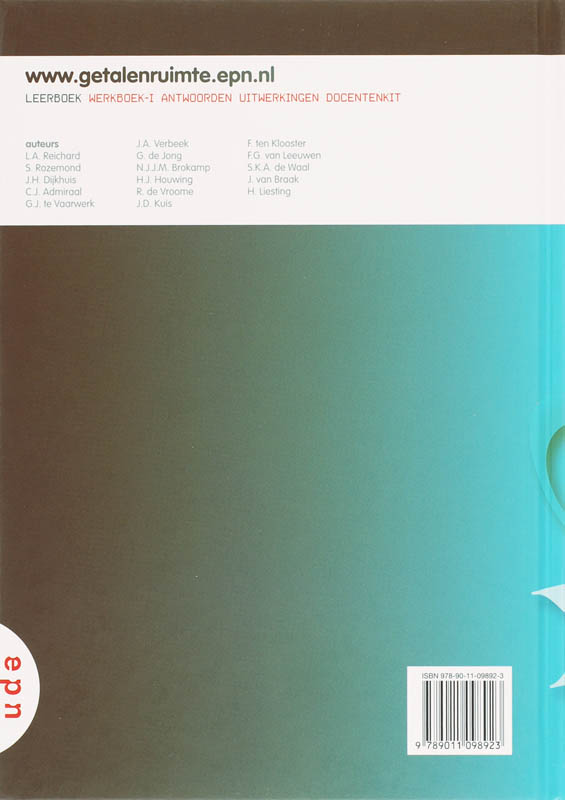 Getal en Ruimte / 2 vwo B achterkant