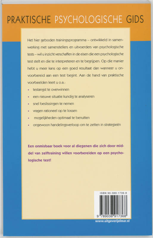 Trainingsprogramma voor de psychologische test achterkant