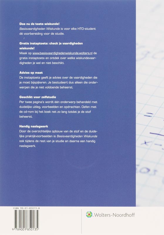 Basisvaardigheden Wiskunde Voor Het Hto achterkant