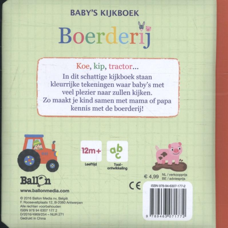 Eendjesreeks 0 - Baby's kijkboek: boerderij achterkant