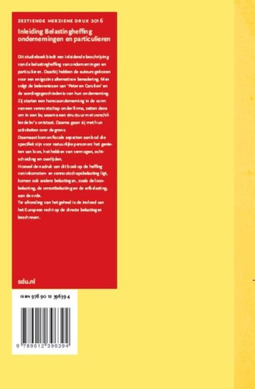 Inleiding belastingheffing ondernemingen en particulieren achterkant